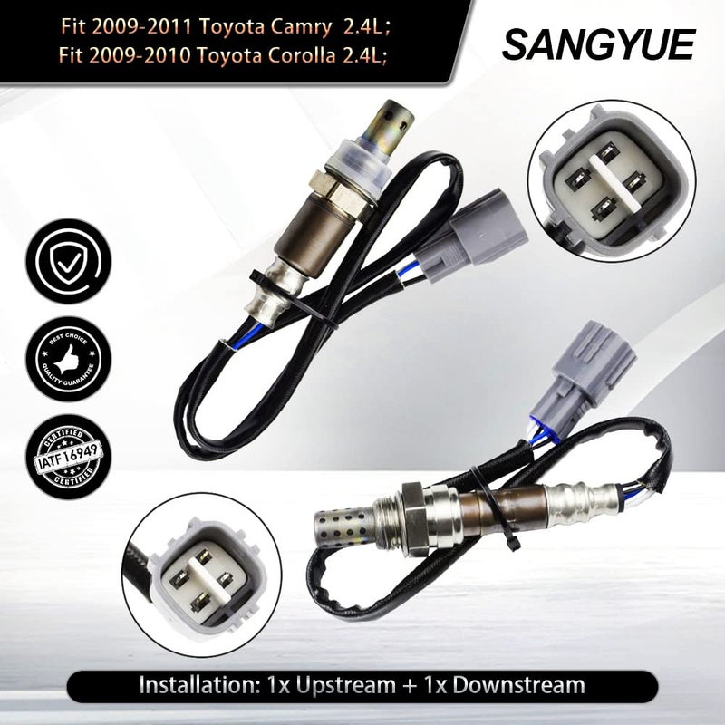 Sangyue 2X Oxygen Sensors for 2009 2010 Toyota Corolla 2.4L, 2006-2008 Toyota Rav4 2.4L Upstream + Downstream - Image 2